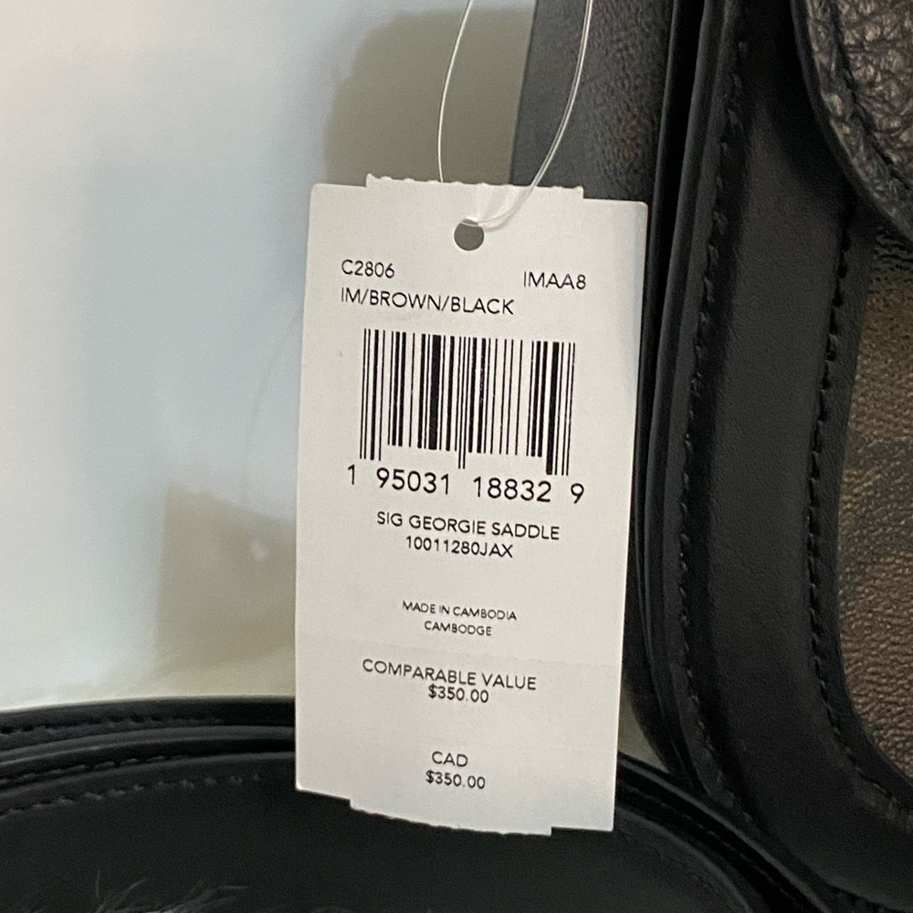 Coach Crossbody Saddle Bag NWT C Monogram Soft Black Leather Adjustable Strap - Picture 7 of 16